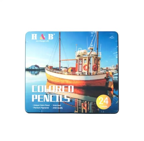 High quality 24pcs oil colored pencils drawing set and bulk coloring pencils drawings