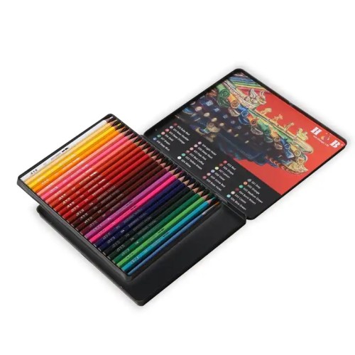 H & B 24 Uds dibujos a lápiz de colores a granel de acuarela para arte de lápiz de color para niños al por mayor