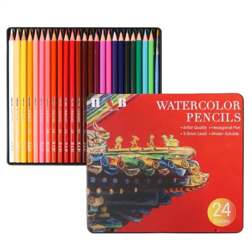 H&B 24pcs watercolor bulk colored pencil drawings for kid color pencil art for wholesale