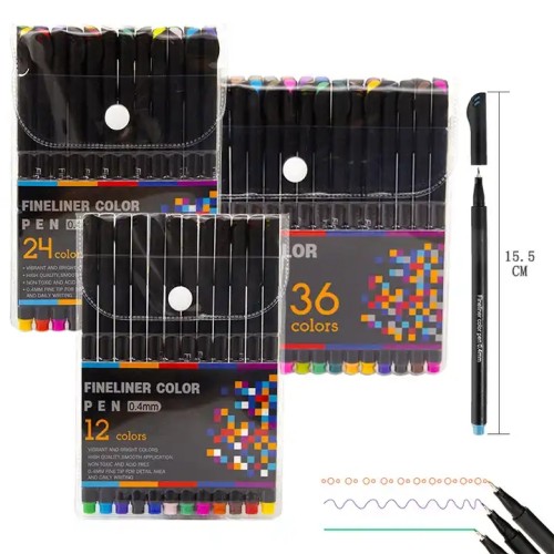 art supplier 12/24/36colors colouring fineliner marker pen