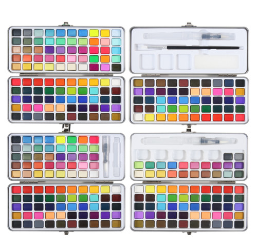 H&B professional 50/72/90 /100Colors soild Watercolor paint Set for kid