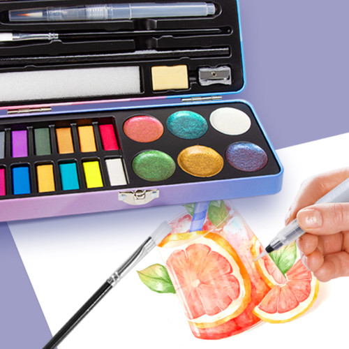 Оптовый набор акварельных красок: 24 однотонных цвета для творческих профессионалов