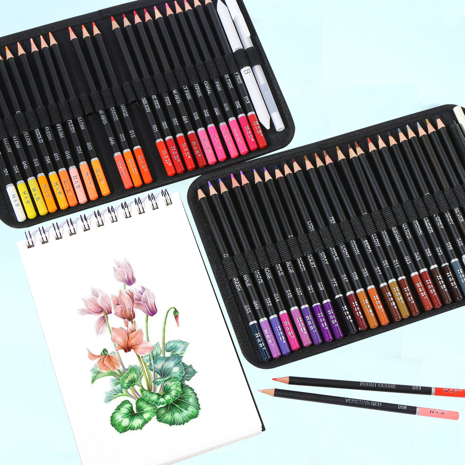 H&B 24pcs watercolor bulk colored pencil drawings for kid color