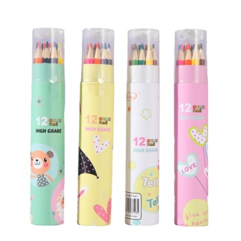 kid 6pcs mini natural children's colored pencils solid watercolor paints