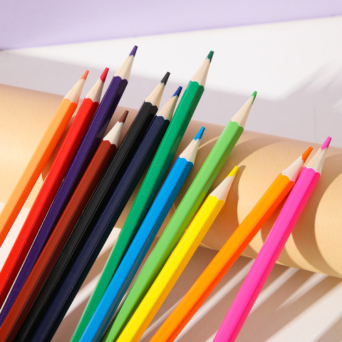 Kid 6pcs mini lápices de colores naturales para niños pinturas de acuarela sólidas