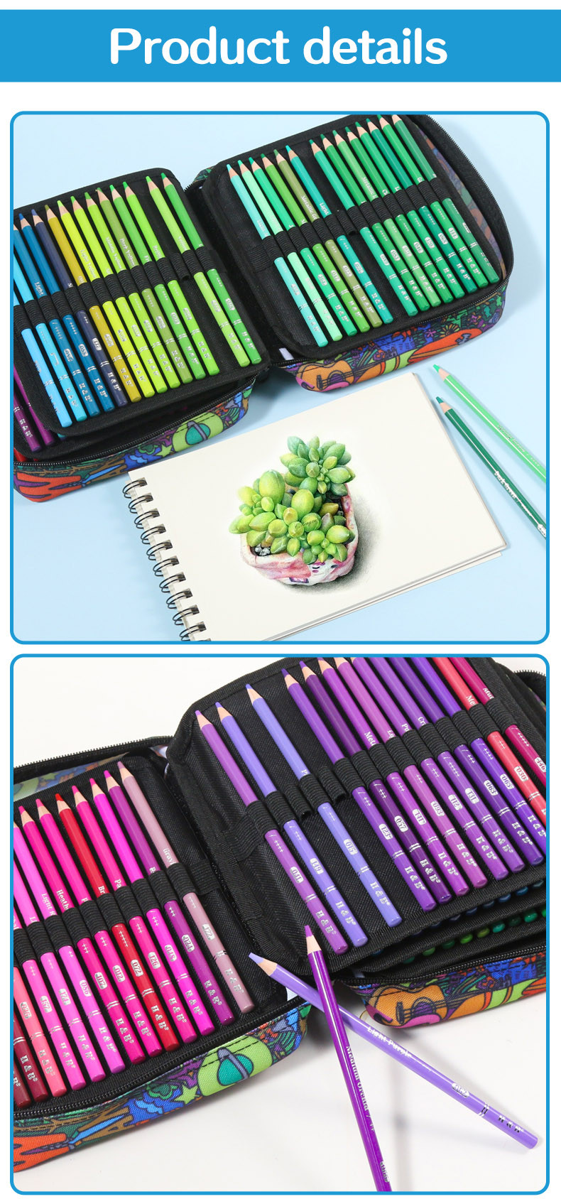 Conjunto de arte de lápices de colores