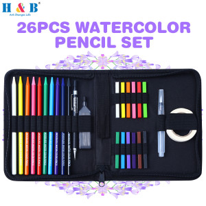 H & B 26 watercolor colored pencils set   watercolor paintings