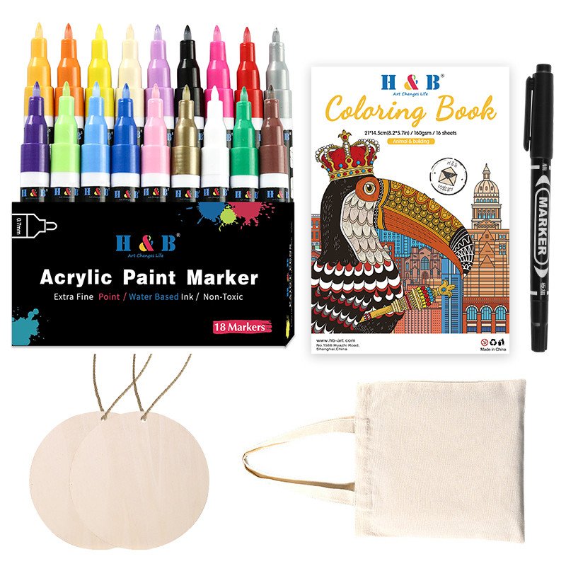 Rock Painting Set of 24 Extra Fine Point Non Toxic Acrylic Paint Pen  Markers