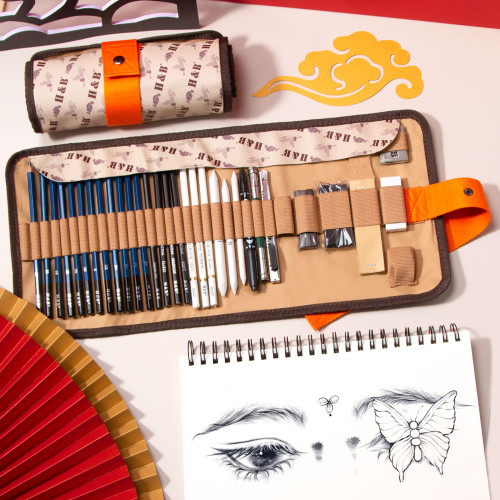 Высокое качество, 36 шт., профессиональный набор цветных карандашей, сумка для переноски, цветные карандашные рисунки