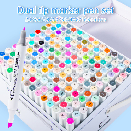 168 color dual tip marker pen set   alcohol markers