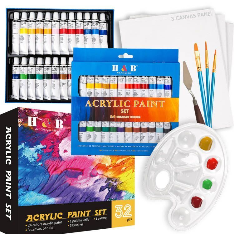 Professional Acrylic Paint Set 24 Colors X, Unique Jelly Cup
