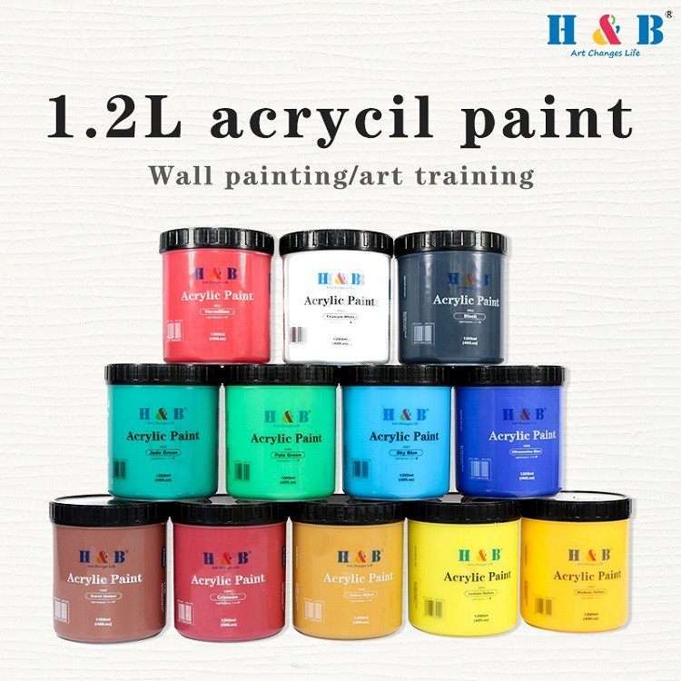 H&B 1200ML Professional acrylic paint pouring for wholesale, Acrylic Paint