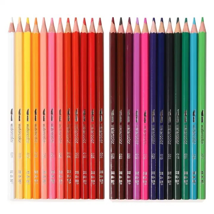 H&B 24pcs watercolor bulk colored pencil drawings for kid color pencil art  for wholesale, Colored Pencils