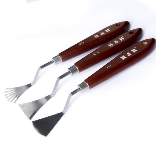 H&B 5pcs oil pigment painting beech wood palette knife