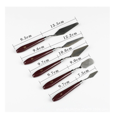 H&B 5pcs oil pigment painting beech wood palette knife