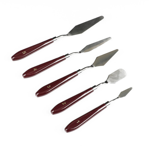 H&B 5pcs oil pigment painting beech wood palette knife