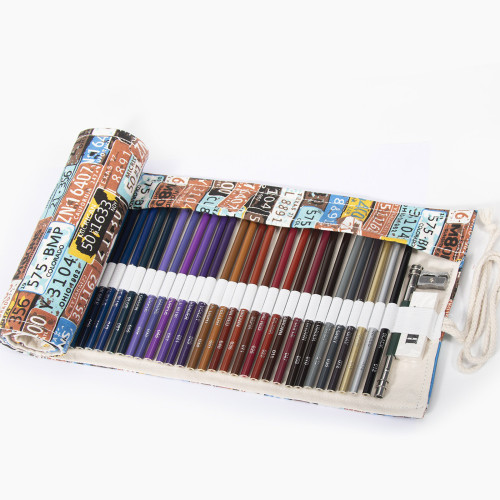H & B 75 Uds bolsa de bobina estuche para lápices para colorear al óleo suministros escolares papelería grado artista