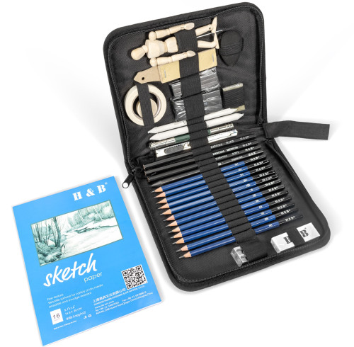H&B wholesale professional 33pcs sketching drawing art set pencil drawing set