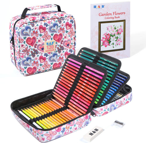 Custom 72/120/180 Colors Multi-slot Colored Pencil Set in Zippered Nylon Case for Art Supplies