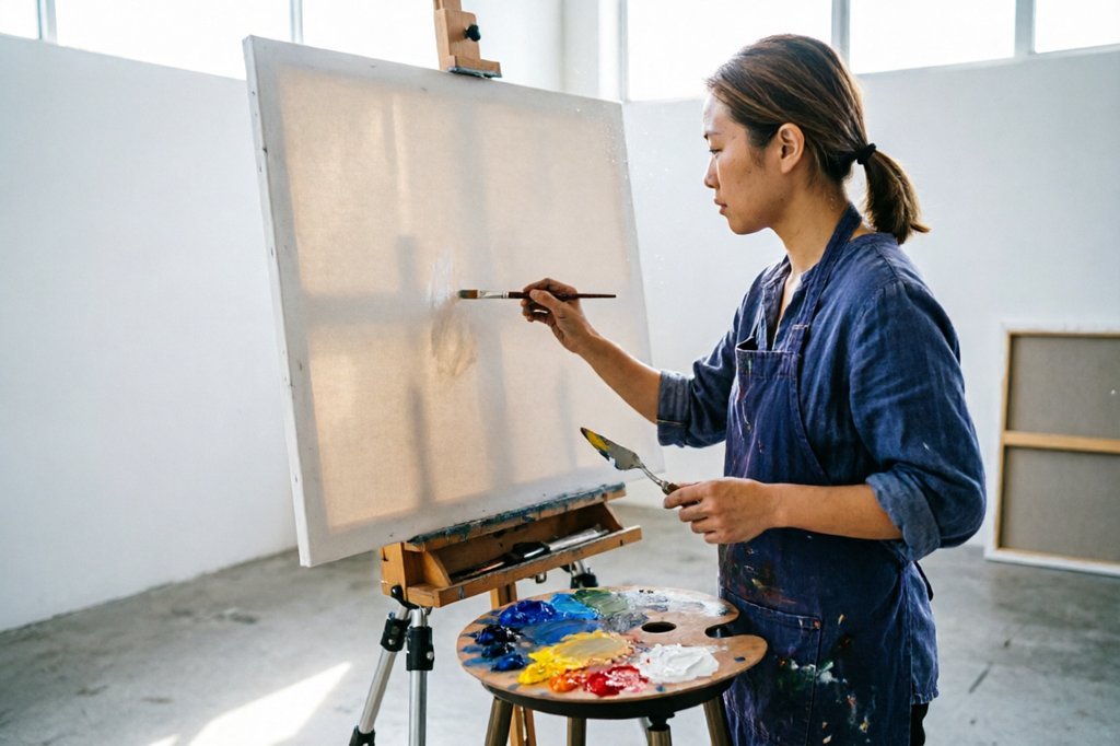 Artist in studio