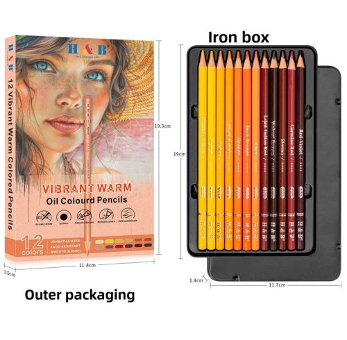 OEM ODM Wholesale Supplier: 12 Colors Oil-Based Colored Pencils, 3.0mm Core Non-Toxic ASTM Certified for Drawing & Sketching Supplies