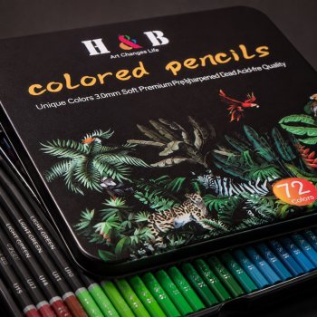 H&B 72/120 Colors Water-Soluble Colored Pencil Set in Tin Box ??Premium Art Pencils for Sketching Drawing & Illustration ??Non-Toxic OEM/Wholesale Manufacturer Supplier