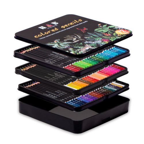 H&B 72/120 Colors Water-Soluble Colored Pencil Set in Tin Box ??Premium Art Pencils for Sketching Drawing & Illustration ??Non-Toxic OEM/Wholesale Manufacturer Supplier
