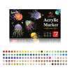 H&B 72/120 Colors Dual-Tip Acrylic Markers Set – Fine & Brush Tip Paint Pens for Canvas, Rock Painting & DIY Crafts – Non-Toxic ASTM Certified OEM Wholesale Supplier