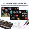 H&B 72/120 Colors Dual-Tip Acrylic Markers Set – Fine & Brush Tip Paint Pens for Canvas, Rock Painting & DIY Crafts – Non-Toxic ASTM Certified OEM Wholesale Supplier