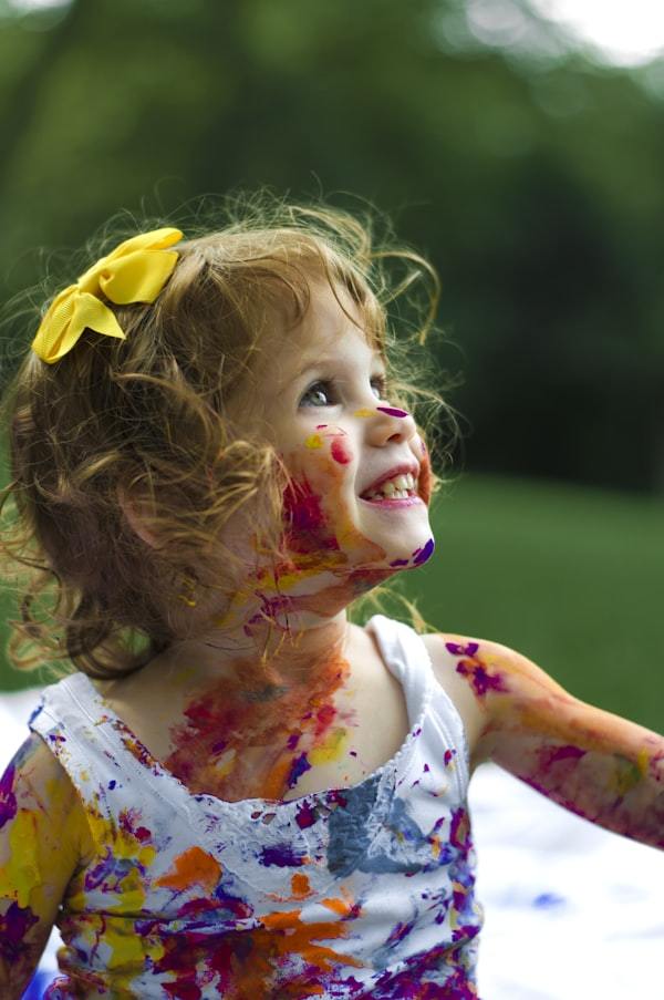 Children learning and creating art in a classroom