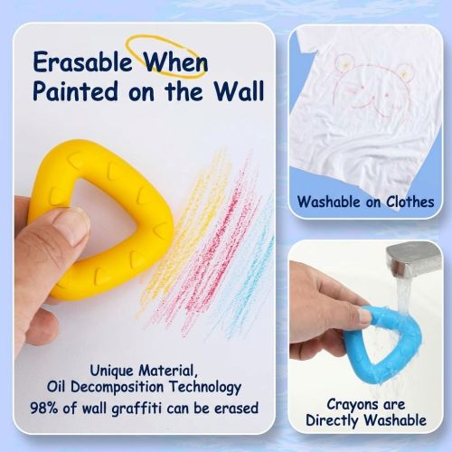 H&B Washable Oil Pastels for Kids - 24 Colors Non-Toxic Art Crayons