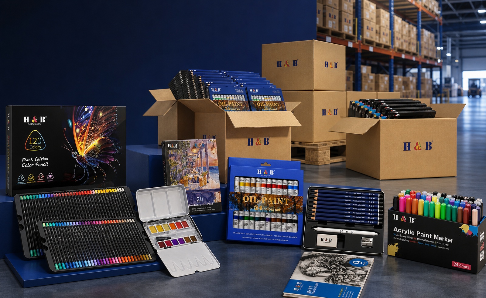 H&B drawing set lifestyle workspace