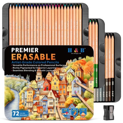H&B 72-Color Artist-Grade Erasable Colored Pencil Set | OEM & Wholesale