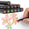 H&B 12-in-1 Rainbow Colored Pencils with Multicolor Cores