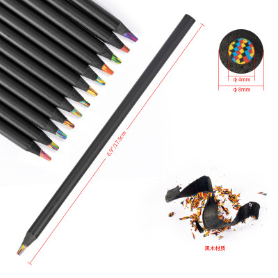 H&B 12-in-1 Rainbow Colored Pencils with Multicolor Cores