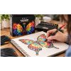 H&B Black Wood Colored Pencil Set with Storage Case & Accessories (48/72/120 Colors)