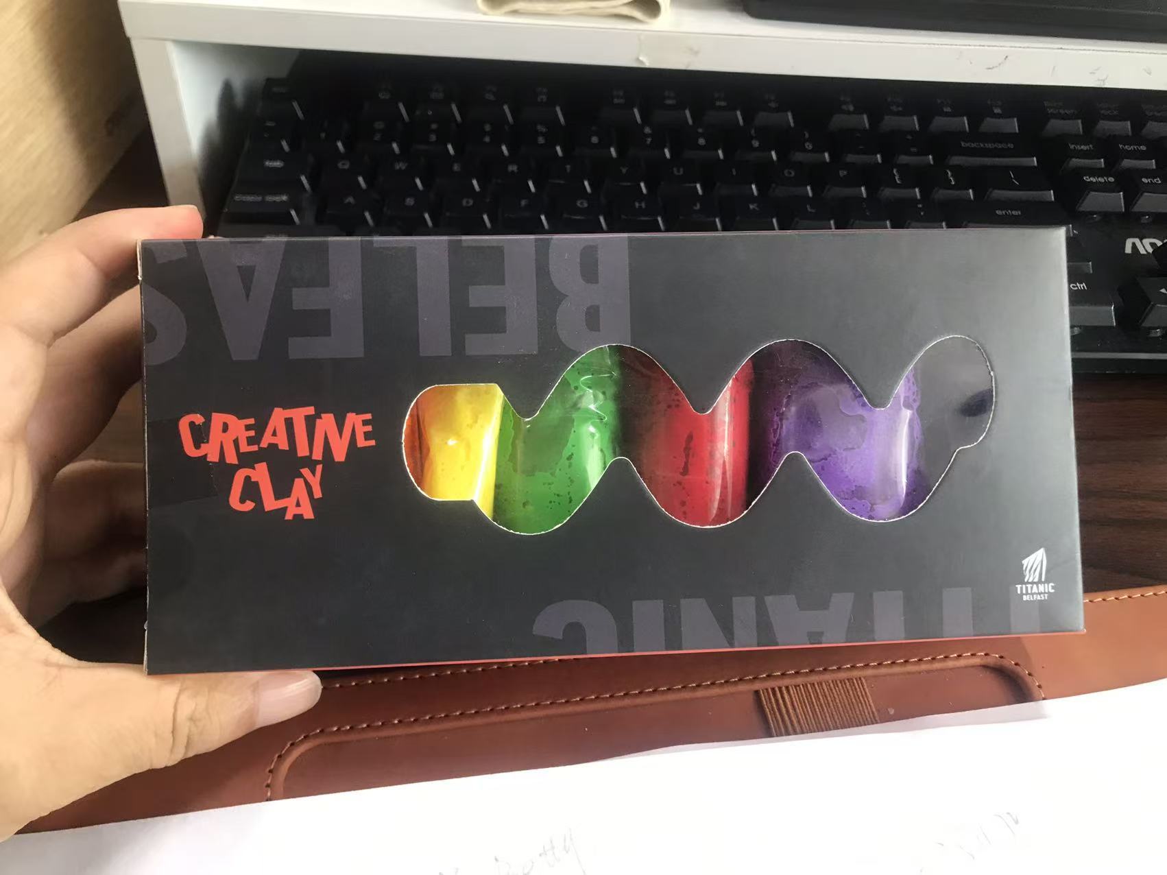 Clayrazy retail box showing the shaped window and colorful clay