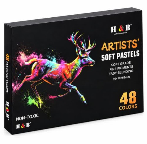H&B 48-Color Artist Soft Pastel Set in Rigid Gift Box