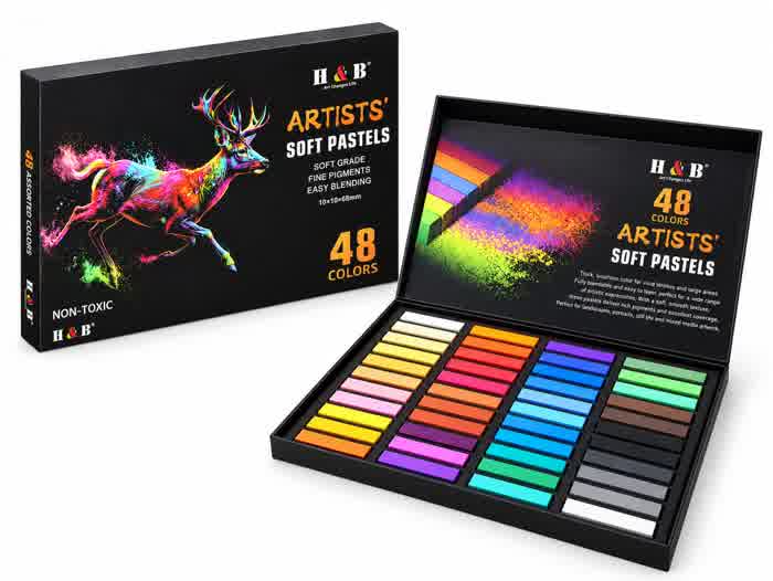 H&B artist soft pastel gift box shown at an angle