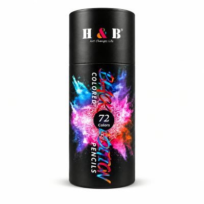 72-Color Triangular Black Wood Oil-Based Colored Pencil Set in Paper Tube