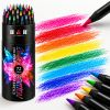72-Color Round Black Wood Oil-Based Colored Pencil Set in Paper Tube