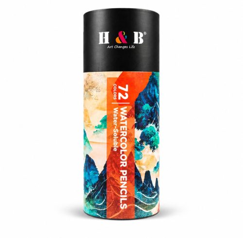 72-Color Water-Soluble Colored Pencil Set in Paper Tube