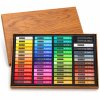 48-Color Ultra-Soft Square Oil Pastel Set in Wooden Box