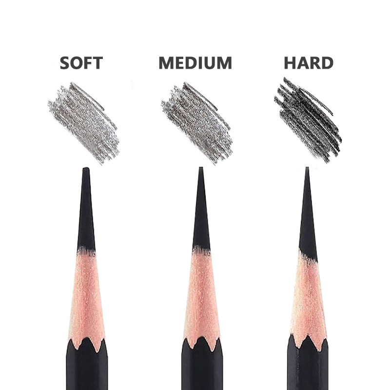 Medium-grade 12-piece charcoal pencil box with pencils