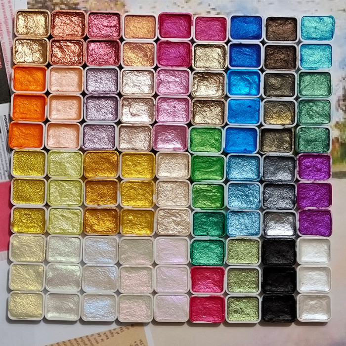 Single Pearlescent Metallic Watercolor Paint Pan