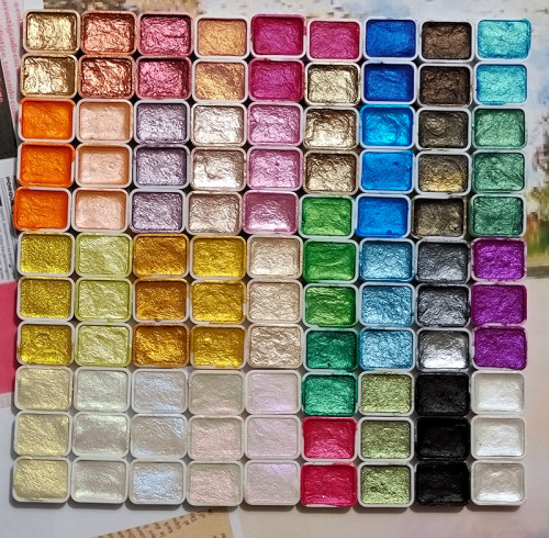 Single Pearlescent Metallic Watercolor Paint Pan