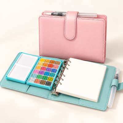 24 Color Portable Pearlescent Solid Watercolor Paint Set