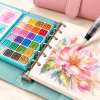 24 Color Portable Pearlescent Solid Watercolor Paint Set