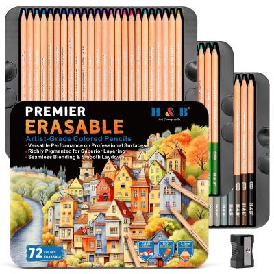 H&B 72-Color Artist-Grade Erasable Colored Pencil Set | OEM & Wholesale