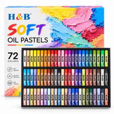 72 Color Soft Oil Pastel Set for Drawing and Blending